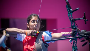 Adriana's first practice in the finals arena.