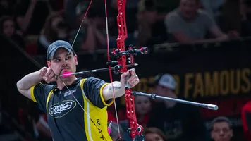 Chris Perkins shooting during the shootdown at the Vegas Shoot in 2020.