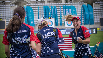 The USA celebrates winning a berth for the Tokyo 2020 Olympic Games.