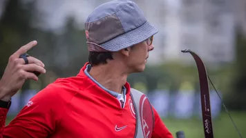 Mete Gazoz at Antalya 2023 Hyundai Archery World Cup.