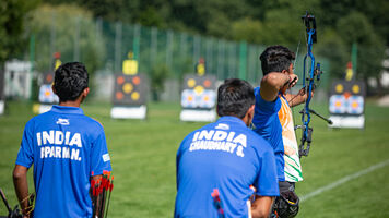 India's under-21 compound men's team.