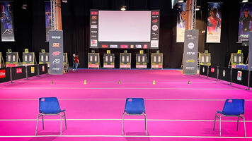 Finals range at the Sud de France – Nimes Archery Tournament in 2021.