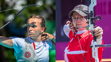 Lisa Barbelin and Tanja Gellenthien at events in 2021.