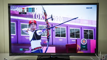 The heart-rate graphic on screen during the Olympic Games.