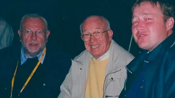 Beppe Cinnirella, Raoul Theeuws and Tom Dielen on a boat trip in Sydney in 2000.