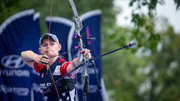 USA's Mackenzie Brown in the 2021 Hyundai Archery World Cup Final