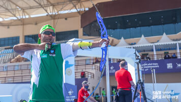 Pakistan’s Tanveer Ahmed in action at the world paras in Dubai in 2022