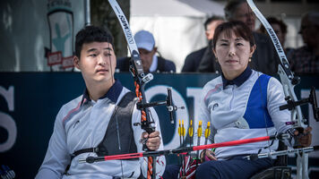 Mixed team action at the 2019 World Archery Para Championships