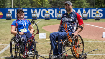 Mariana Zuniga and Ben Thompson at the World Games 2022
