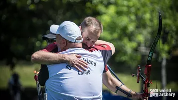 Florian Unruh celebrates winning the Birmingham 2022 World Games.