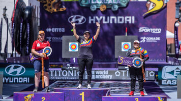 Compound women podium