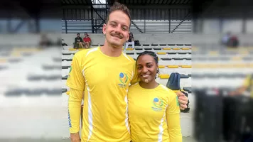 Marcus D’Almeida and Ane Marcelle Dos Santos at the Santiago 2022 Pan Am Championships.