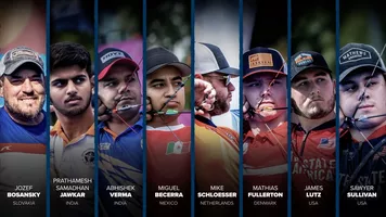 The compound men’s #EliteEight at the Hermosillo 2023 Hyundai Archery World Cup Final.