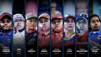 The compound women’s #EliteEight at the Hermosillo 2023 Hyundai Archery World Cup Final.