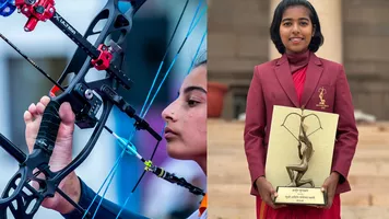 Arjuna Award winners Sheetal Devi and Aditi Swami.