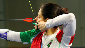 Cinzia Noziglia during practice at the European indoors.