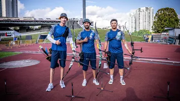 Kazakh men's recurve team Singapore 2025