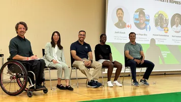 Athletes during a panel discussion at 2025 IPC Athletes’ Forum in Germany.