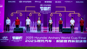 The 2025 World Cup recurve women finalists. 