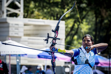 An archer in action