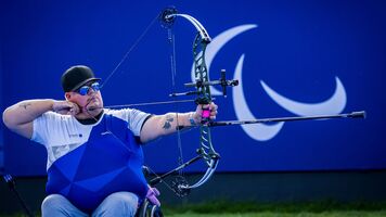 Jere Forsberg shooting in his fourth Paralympic Games at Paris 2024.