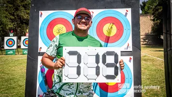 Sebastian Garcia showing Mexican record shot at 2026 national team trials in Mexico City.