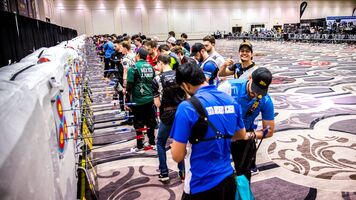 The Vegas Shoot 2025 shooting hall during qualifying.