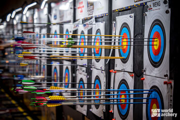 Targets on archery field