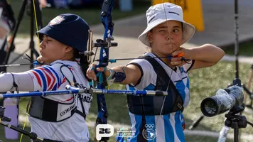 Isabella Amanda Chorvat shoots during qualification.