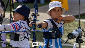 Isabella Amanda Chorvat shoots during qualification.