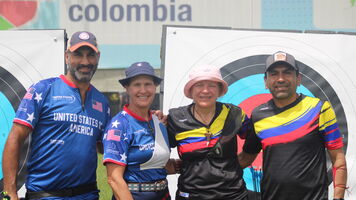 The recurve 50+ mixed team event