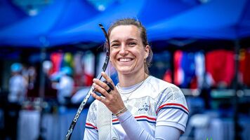 Lisa Barbelin at Shanghai 2024 Hyundai Archery World Cup.