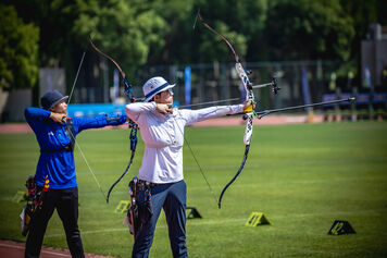 An San aiming during a match at Antalya 2026.