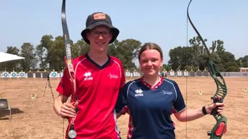 Oliver Hicks and Evie Finnegan set a new barebow world record at Rome 2026.