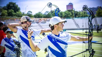 Israel competing at Madrid 2025 Hyundai Archery World Cup.