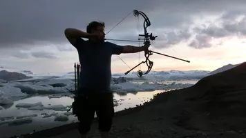 Gummi Gudjonsson shooting at the glacier lake.