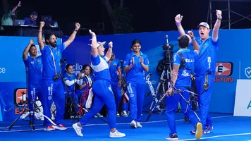 Athletes celebrate after a winning shot